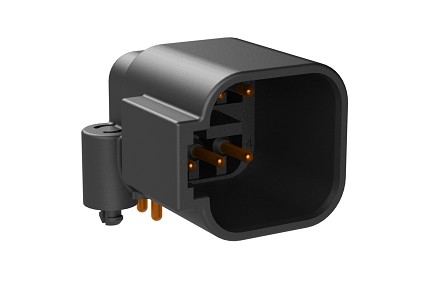 ATF13-6P-BM01 6 Position 90° Receptacle, Pin, Gold contact plating, PCB, Board Mount,  Black