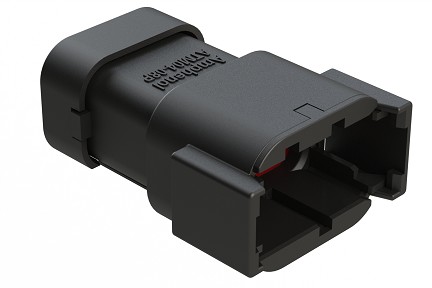 ATM04-08PB-SF1BK  8 Position Receptacle, Pin, Keyed B, Snap-Fit End Cap, Black Body (Requires Wedgelock AWM-8P).  Comparable to PN# DTM04-08PB-E003