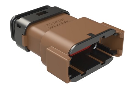 ATM04-12PD-SR1BN  12-Way Receptacle, Male Connector with C Position Key with Strain Relief. Comparable to PN# DTM04-12PD-E007