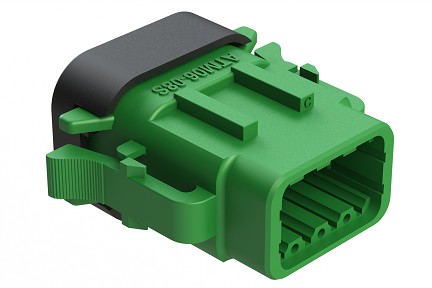 ATM06-08SC-SF1GN  8 Position Plug, Socket, Keyed C, Snap-Fit End Cap, Green Body (Requires Wedgelock AWM-8S)