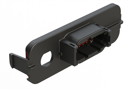 ATM13-12PB-TNC-1  12 Position PCB Receptacle Header, TNC Panel Mount, Right Angle, Size 20 Pin Contacts, Keyed B, Gold/Tin Plating, Black.  Use with Armor IPX™ Enclosures, ATM Connectors