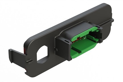 ATM13-12PC-M12X-2  12 Position PCB Receptacle Header, M12 Panel Mount, Right Angle, Size 20 Pin Contacts, Keyed C, Nickel/Tin Plating, Black.  Use with Armor IPX™ Enclosures, ATM Connectors