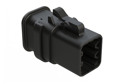 ATP06-6S-SR02BK  6 Position, Plug, Socket,  SR02 Strain Relief (Reduced Diameter Seal), End Cap, Black Body. Requires Wedgelock AWP-6S