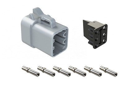 ATP06-6SB-KIT01  6 Position Plug Kit, Keyed B, Socket Contacts and Wedgelock Included