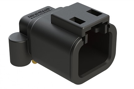 ATPF13-2P-BM11  2 Position PCB Receptacle, 90°, Gold Plated Contacts, Self-Threading, Black