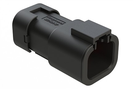 ATPH04-3P-SF01BK  3 Position Receptacle, Black, Pin Contact Size 3.0mm, 30A, 1000V, Snap Fit End Cap