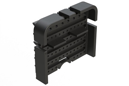 AWB-64PB  64 Position Receptacle Wedgelock for 128 Position Connector, Keyed B, Black.  Comparable to PN# WB-64PB