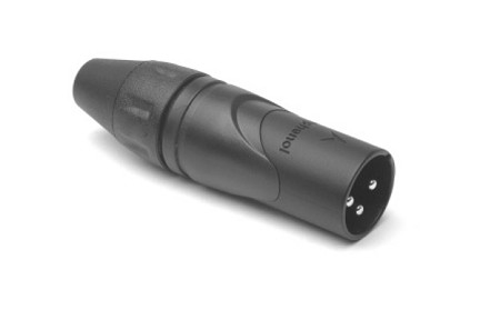 AX3MB BULK  3 Pole XLR Male Cable Connector, Black Finish, Bulk Packaging