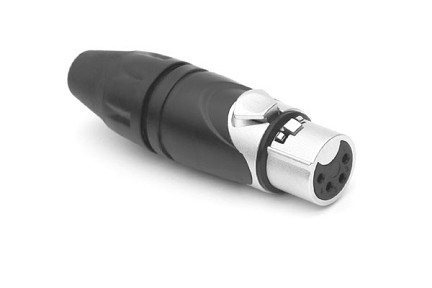 AX4F BULK  4 Pole XLR Female Cable Connector, Nickel Finish, Bulk Packaging