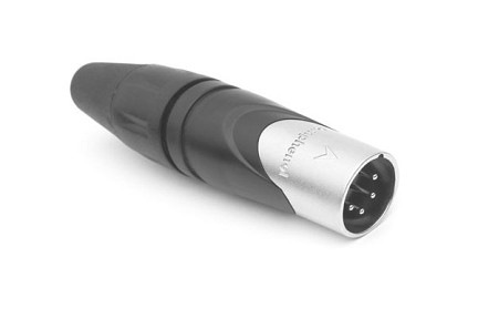 AX4M BULK  4 Pole XLR Male Cable Connector, Nickel Finish, Bulk Packaging