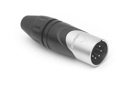AX5M  5 Pole XLR Male Cable Connector, Black Finish. Comparable to PN# NC5MXX