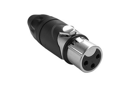 AXX3F  3 Pole XLR Female Cable Connector, Standard Plating, Nickel Finish, Bulk Packaging. Comparable to PN #NC3FXX