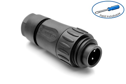 C01620H00380412 3+ PE Male straight cable connector with 4 pressure plate at PE, black