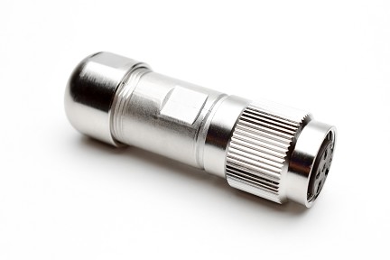 C091 11D004 000 4 - M16 Female cable connector with internal strain relief and metal locking ring. 4 contacts, 4-6mm cable diameter.