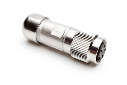 C091 11D004 001 4 - M16 Female cable connector with internal strain relief and metal locking ring. 4 contacts, 6-8mm cable diameter.