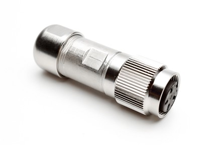 C091 11D004 002 4 - M16 Female cable connector with internal strain relief and metal locking ring. 4 contacts, 8-10.5mm cable diameter.