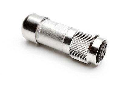 C091 11D008 001 4 - M16 Female cable connector with internal strain relief and metal locking ring. 8 contacts, 6-8mm cable diameter.