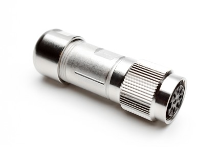 C091 11D008 002 4 - M16 Female cable connector with internal strain relief and metal locking ring. 8 contacts, 8-10.5mm cable diameter.