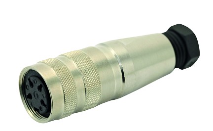 C091 11D012 000 2 - M16 Female cable connector with internal strain relief and metal locking ring.  12 contacts, 4-6mm cable diameter. Contacts sold separately.