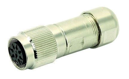 C091 11D012 000 4 - M16 Female cable connector with internal strain relief and metal locking ring.  12 contacts, 4-6mm cable diameter.
