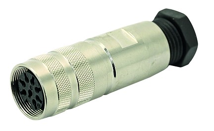 C091 11D012 001 2 - M16 Female cable connector with internal strain relief and metal locking ring.  12 contacts, 6-8mm cable diameter. Contacts sold separately.