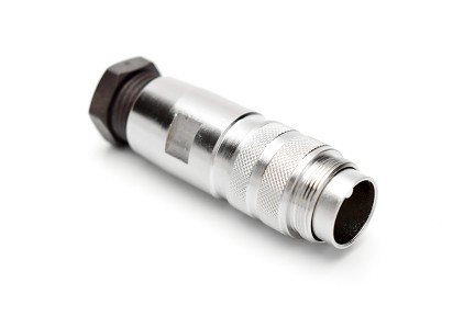 C091 11H008 001 2 - M16 Male cable connector with internal strain relief and metal locking ring. 8 contacts, 6-8mm cable diameter. Contacts sold separately. Comparable to PN# 99-5671-00-08