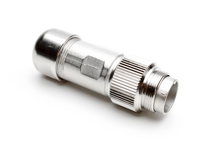 C091 11H008 001 4 - M16 Male cable connector with internal strain relief and metal locking ring. 8 contacts, 6-8mm cable diameter.