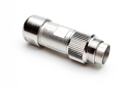 C091 11H008 002 4 - M16 Male cable connector with internal strain relief and metal locking ring. 8 contacts, 8-10.5mm cable diameter.