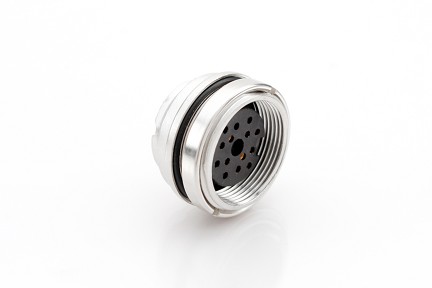 C091 31G014 200 2 - M16 Rear mounting female metal receptacle with O-ring seal and ring nut mount.  14  contacts, gold plated.  Contacts included. Comparable to PN# 09-0454-80-14