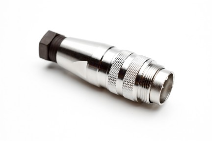 C091 31H004 100 2 - M16 Male cable connector with internal strain relief and metal locking ring. 4 contacts, silver plated, 4-6mm cable diameter.  Contacts included. Comparable to PN# 99-5109-00-04, 99-5109-15-04