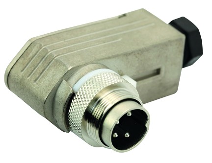 C091 31K004 100 2 - M16 Male cable connector with internal strain relief and metal locking ring. 4 contacts, silver plated, 4-6mm cable diameter.  Contacts included. Comparable to PN# 99-5109-75-04