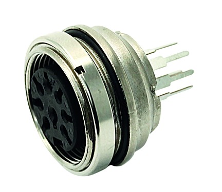 C091 61G006 120 2 - M16 Rear mounting female metal receptacle with O-ring seal and ring nut mount. 6 contacts, silver plated.  Contacts included.