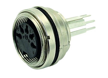 C091 61G006 130 2 - M16 Rear mounting female metal receptacle with O-ring seal and ring nut mount. 6 contacts, silver plated.  Contacts included.