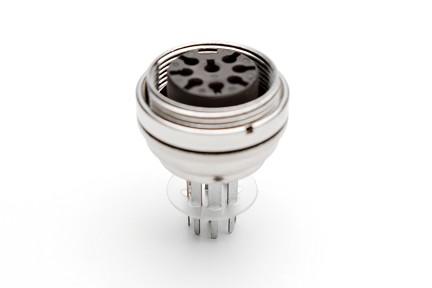 C091 61G008 130 2 - M16 Rear mounting female metal receptacle with O-ring seal and ring nut mount. 8 contacts, silver plated.  Contacts included.