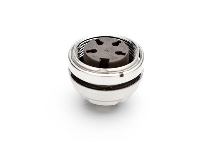 C091 61G004 110 2 - M16 Rear mounting male metal receptacle with O-ring seal and ring nut mount. 4 contacts, silver plated.  Contacts included. Comparable to PN# 09-0112-90-04