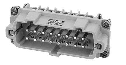 C146 10A016 102 1  16+PE Heavy duty male contact insert with wire protection for screw termination. Contacts included.  Size E16. Comparable to PN# 9330162601