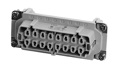 C14610B0160001  16+PE Heavy duty female contact insert for stamped crimp contacts. Contacts ordered separately.  E16