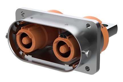 C2152BG2100001  2 Pole High Voltage Female (Socket) Receptacle, B Code, 520A, 1500V, 0.25mm² wires for HVIL