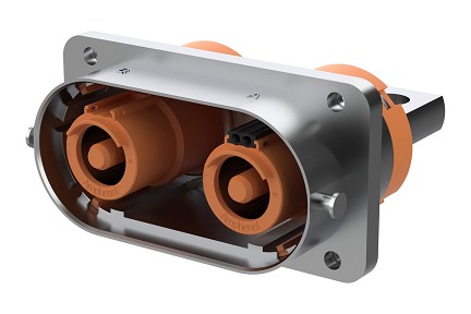 C2152CG2100001  2 Pole High Voltage Female (Socket) Receptacle, C Code, 520A, 1500V, 0.25mm² wires for HVIL
