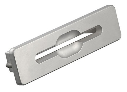 C702N13030E2 Silver metal bezel for PUSHMATIC® smart card connectors.