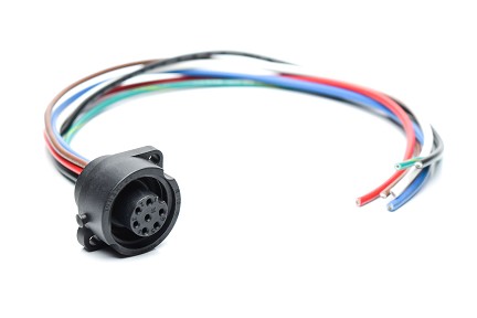 CA0161F116005 Ecomate 7 Position (6 +PE) Female Receptacle, 16AWG Leads, UL1015 , 0.5 Meter