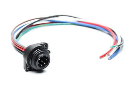 CA0161G116010 Ecomate 7 Position (6 +PE) Male Receptacle, 16AWG Leads, UL1015 , 1 Meter