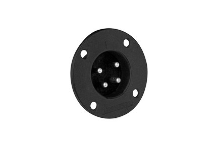 EP-5-14B  5 Pole Male Metal Loudspeaker Chassis Mount, Machined Contacts, Black Finish