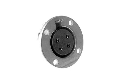 EP-6-13P  6 Pole Female Metal Loudspeaker Chassis Mount, Machined Contacts, Nickel Finish