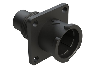 FLS010N3P03  3 Position Square Flange Receptacle, Pin, Shell Size 10, Fast Lock Coupling