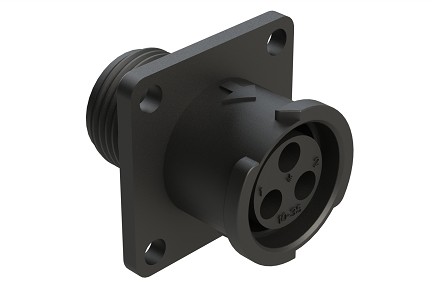 FLS010N3S03  3 Position Square Flange Receptacle, Socket, Shell Size 10, Fast Lock Coupling