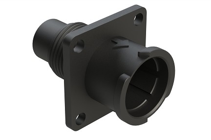 FLS010N4P03  4 Position Square Flange Receptacle, Pin, Shell Size 10, Fast Lock Coupling