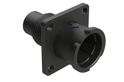 FLS010N6P03  6 Position Square Flange Receptacle, Pin, Shell Size 10, Fast Lock Coupling