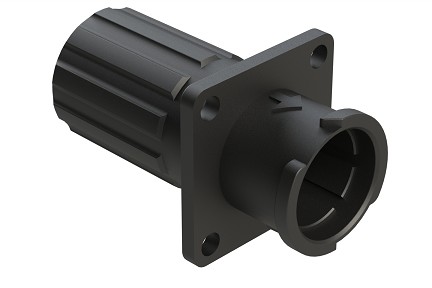 FLS010N6PHEC03  6 Position Square Flange Receptacle, Pin, Shell Size 10, with Endcap, Fast Lock Coupling