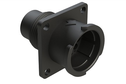 FLS012N10P03  10 Position Square Flange Receptacle, Pin, Shell Size 12, Fast Lock Coupling